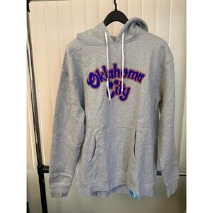 NWT Men’s OKC Thunder Script Light Gray Cookies Pullover Hoodie Size Large